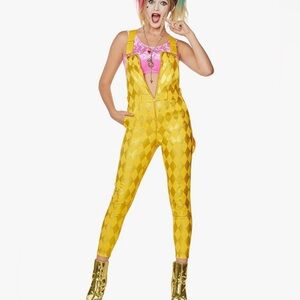 Birds of Prey Harley Quinn Yellow Diamond Pattern Jumpsuit